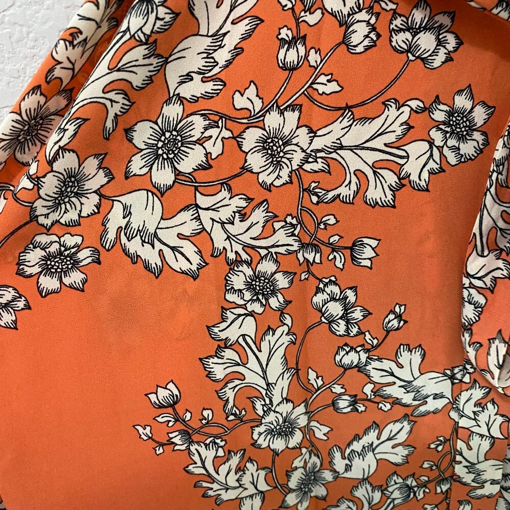 Nanette Lepore V-Neck Short Sleeve Pintuck Front Tie Dress A-line Floral Size 16 - Picture 6 of 9